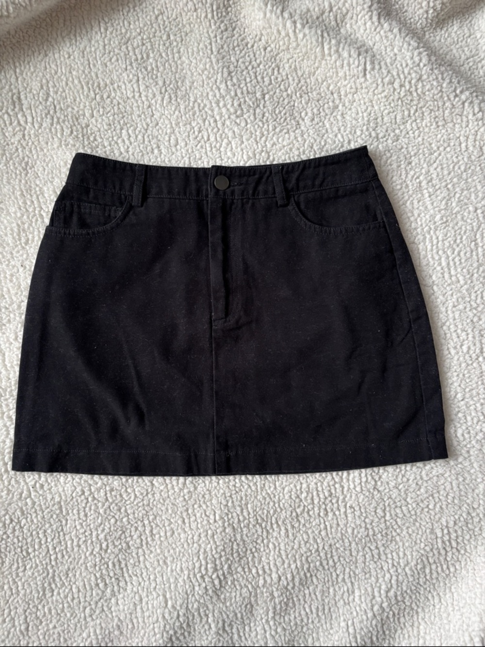 Forever 21 Black Mini Skirt with Front Button